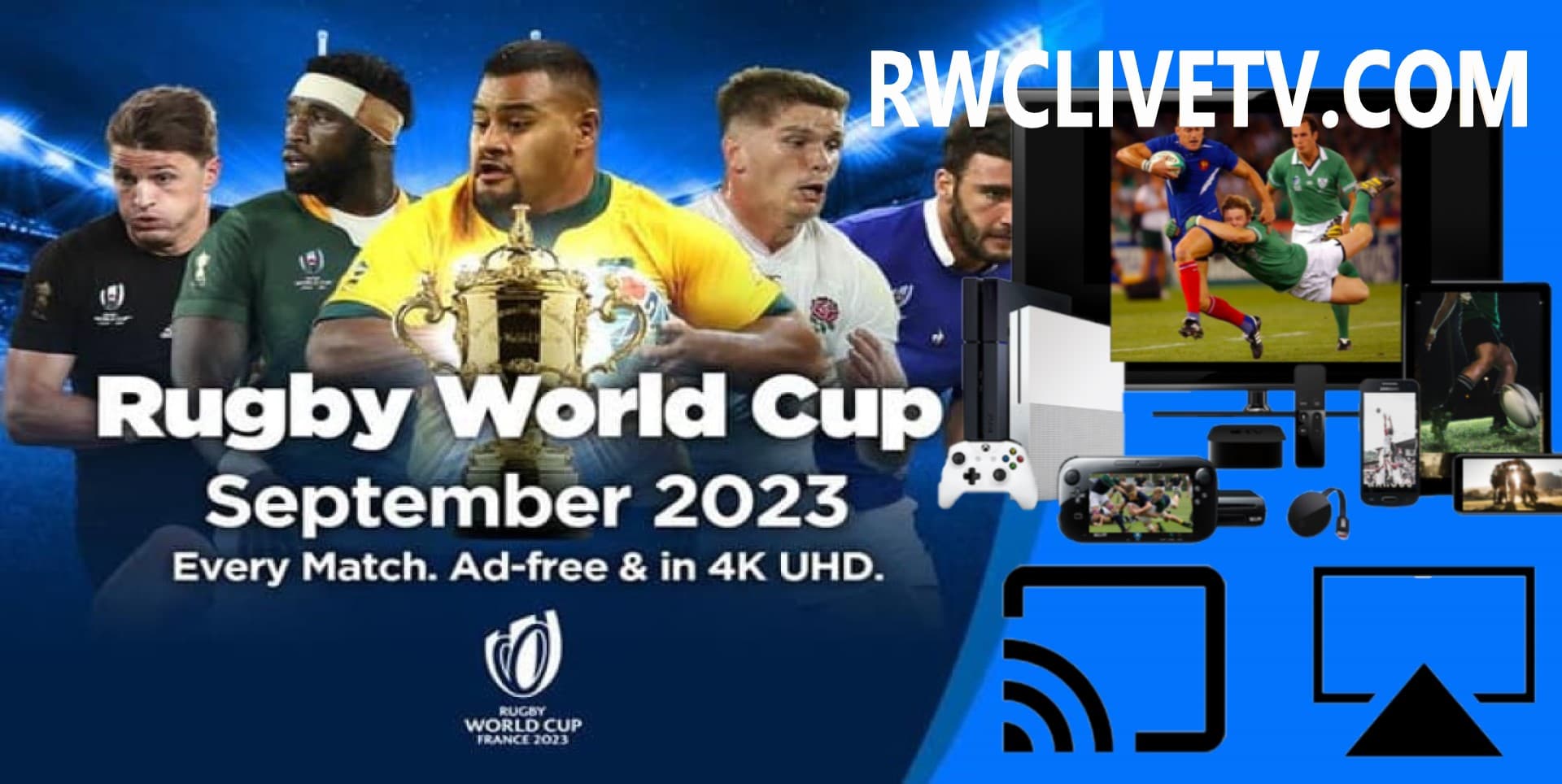 RWC Live Stream 2023 TV, Matches Replay | Watch Rugby World Cup Online slider